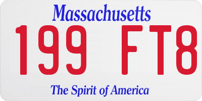 MA license plate 199FT8
