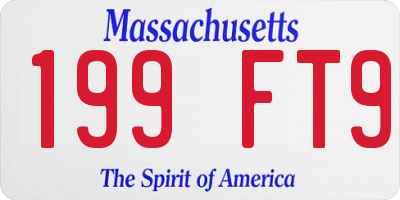 MA license plate 199FT9