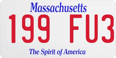 MA license plate 199FU3