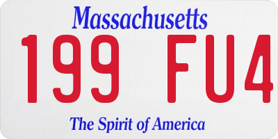 MA license plate 199FU4