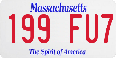 MA license plate 199FU7