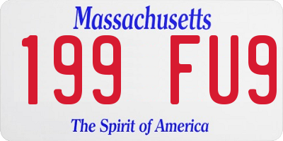 MA license plate 199FU9