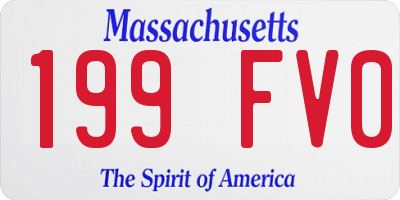 MA license plate 199FV0
