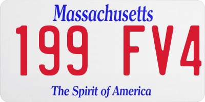 MA license plate 199FV4