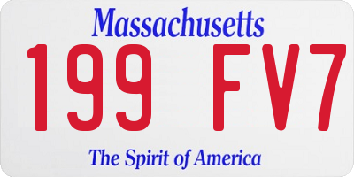 MA license plate 199FV7