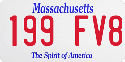 MA license plate 199FV8