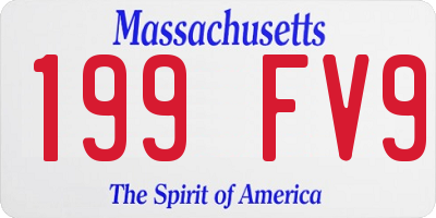 MA license plate 199FV9