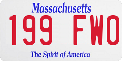 MA license plate 199FW0