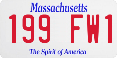 MA license plate 199FW1
