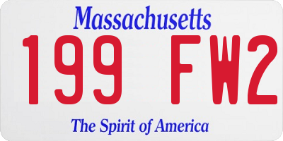 MA license plate 199FW2