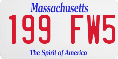 MA license plate 199FW5
