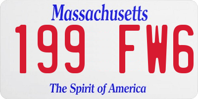 MA license plate 199FW6