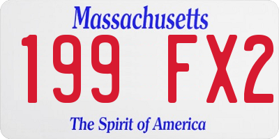 MA license plate 199FX2
