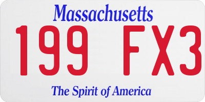 MA license plate 199FX3