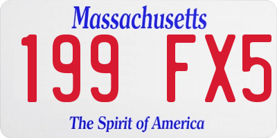 MA license plate 199FX5