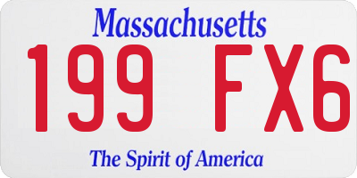 MA license plate 199FX6