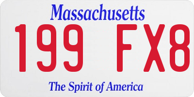 MA license plate 199FX8