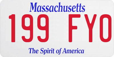 MA license plate 199FY0