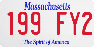 MA license plate 199FY2