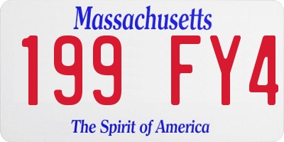 MA license plate 199FY4