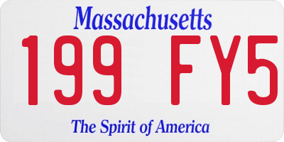 MA license plate 199FY5