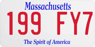 MA license plate 199FY7
