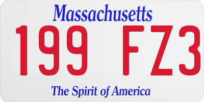 MA license plate 199FZ3
