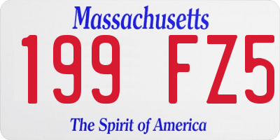 MA license plate 199FZ5