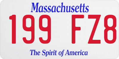 MA license plate 199FZ8