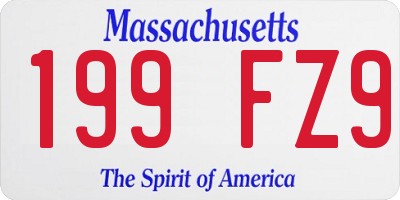 MA license plate 199FZ9