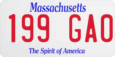 MA license plate 199GA0