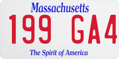 MA license plate 199GA4