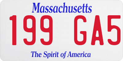 MA license plate 199GA5
