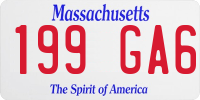 MA license plate 199GA6