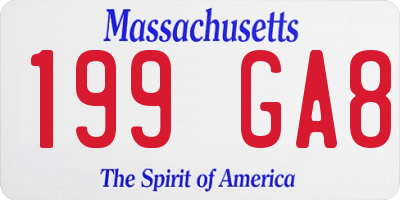 MA license plate 199GA8
