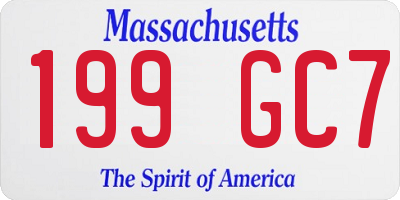 MA license plate 199GC7