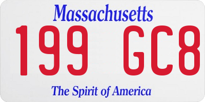 MA license plate 199GC8