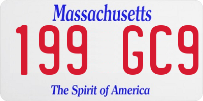 MA license plate 199GC9