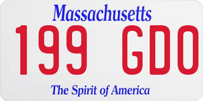 MA license plate 199GD0