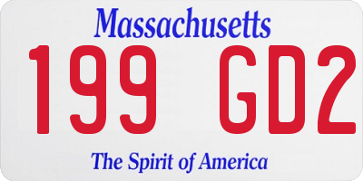 MA license plate 199GD2
