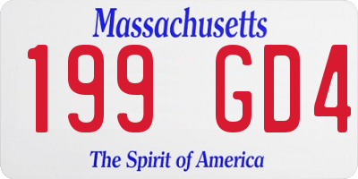MA license plate 199GD4