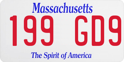 MA license plate 199GD9
