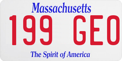 MA license plate 199GE0