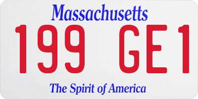 MA license plate 199GE1