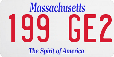 MA license plate 199GE2