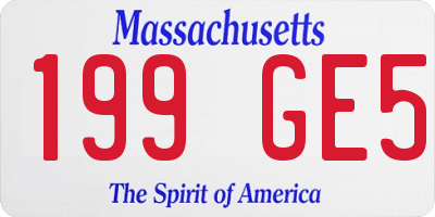 MA license plate 199GE5