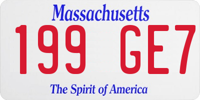 MA license plate 199GE7