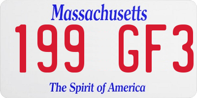 MA license plate 199GF3