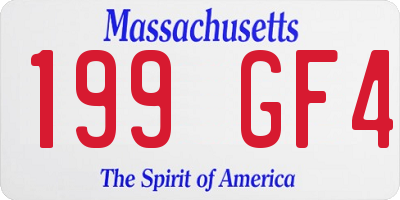 MA license plate 199GF4