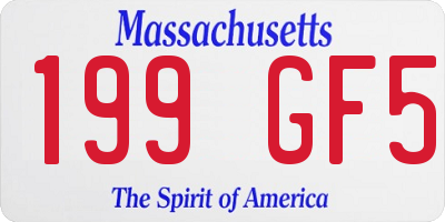 MA license plate 199GF5